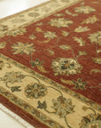 Brown Agra traditional oriental hand-knotted wool area rug