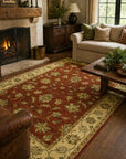 Giselle Agra Multicolor Hand Knotted Wool Rug 4x6 in an elegant living room - traditional Persian-style area rug