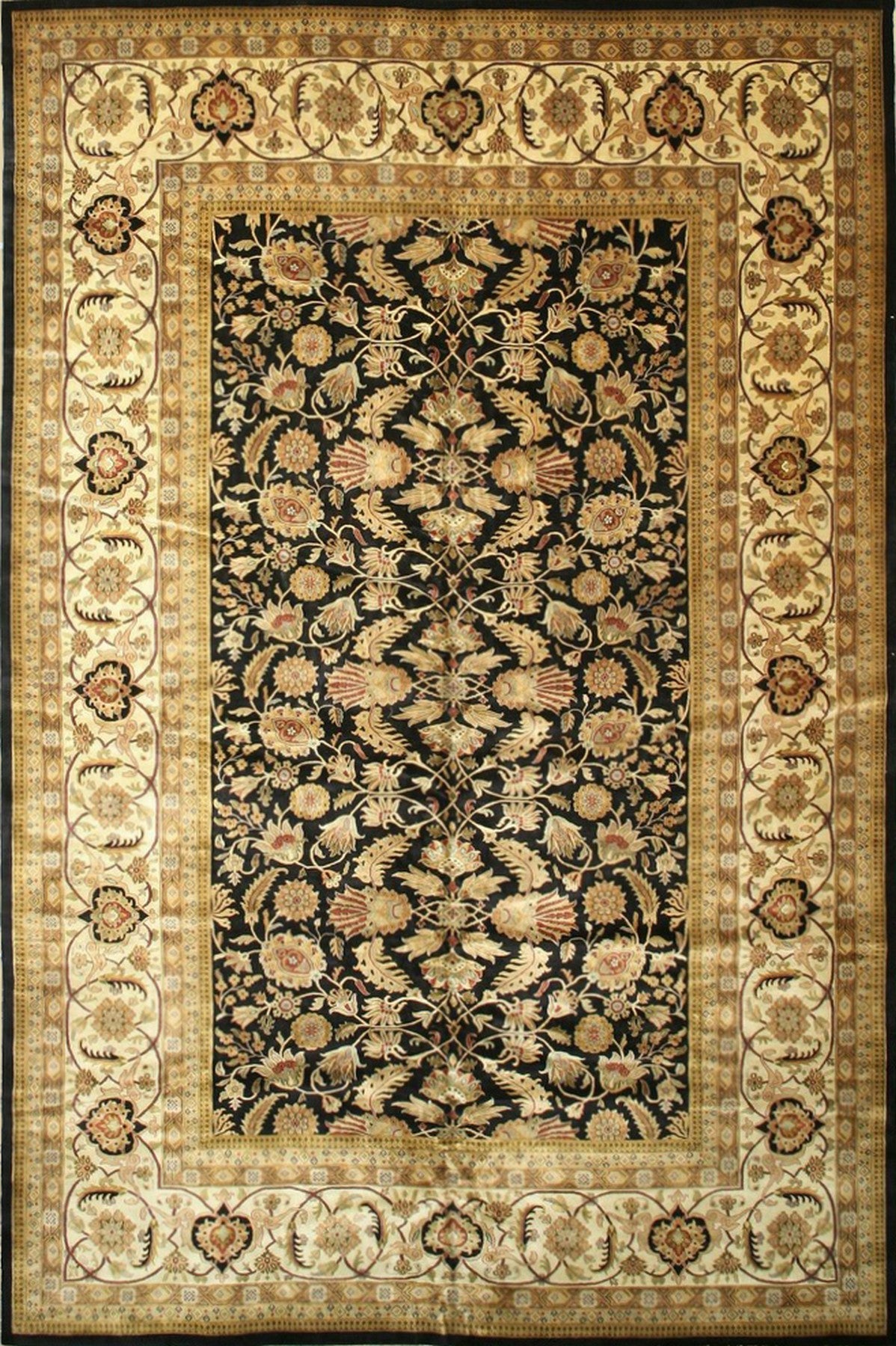 Isolated view of Talia Traditional Multicolor Hand Knotted New Zealand Wool Rug, showcasing its intricate, ornate design.