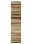 Multicolor striped handmade wool runner rug 2 x 6 room scene