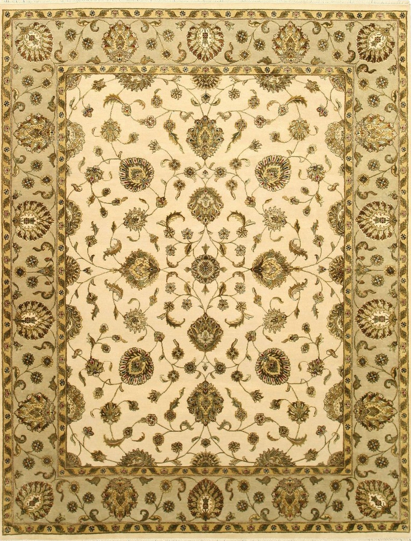 Isolated view of Cassandra Oriental Multicolor Hand Knotted Wool & Silk Rug, showcasing its design.