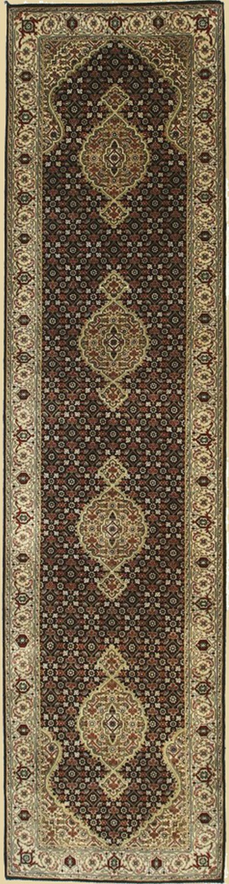 Isolated view of Elena Versatile Brown Hand Knotted Wool Rug, showcasing its design.