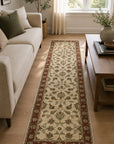Bianca Agra Ivory Hand Knotted Wool Rug styled in a modern living room - area rug lifestyle photo