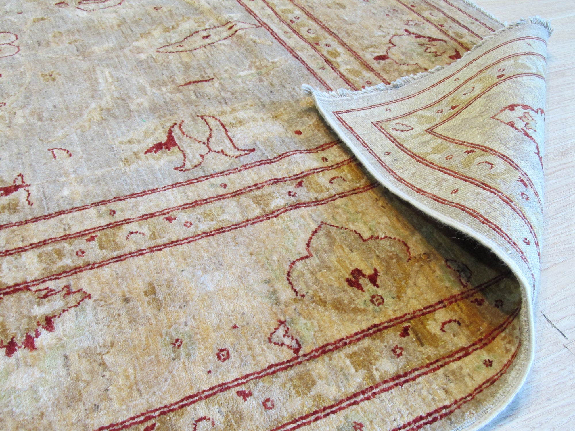 Rhea Traditional Multicolor Hand Knotted Wool Rug, showcasing vibrant hues and intricate patterns in a warm, inviting room setting.