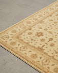 Beige Peshawar traditional oriental hand-knotted wool area rug
