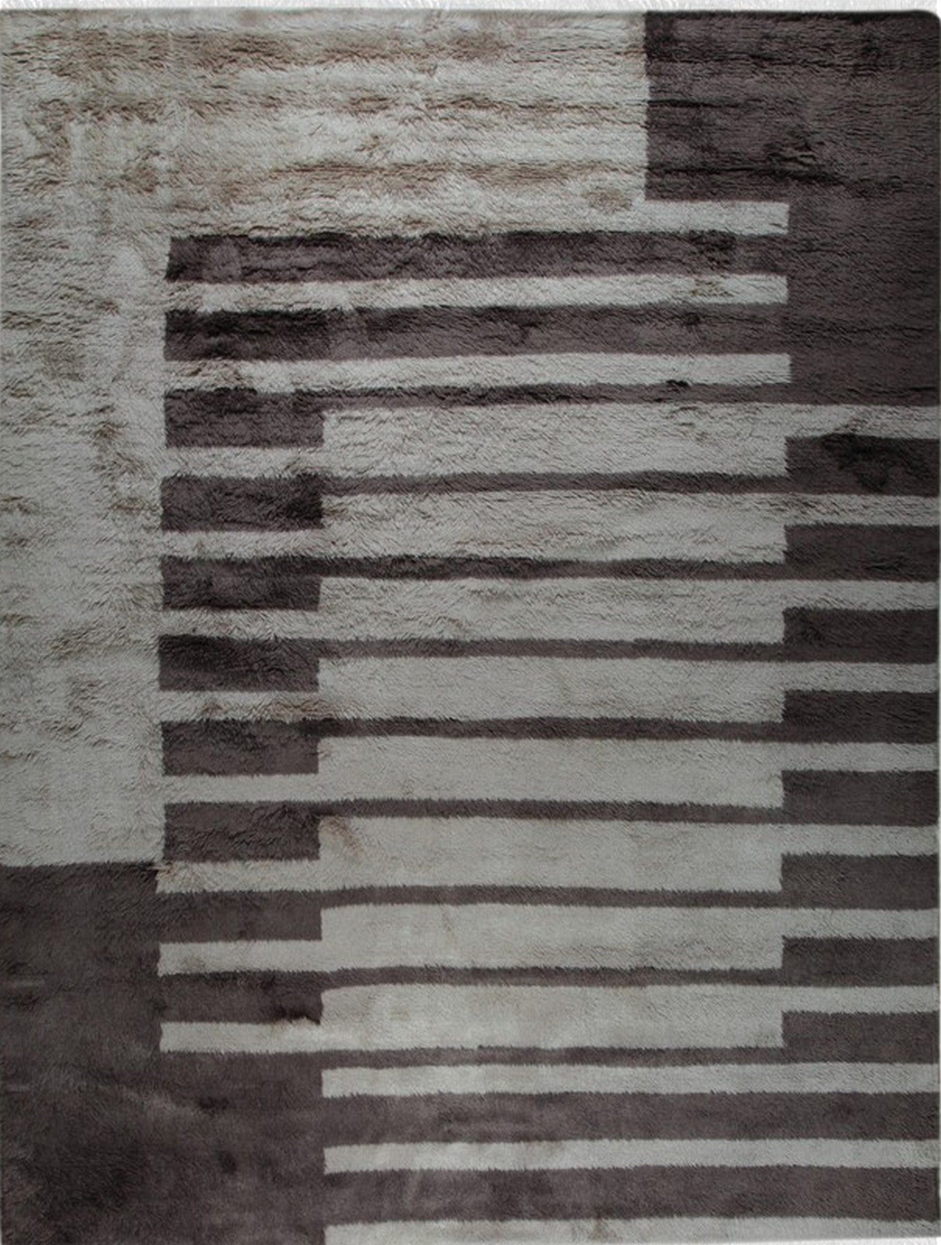 Isolated view of Nadia Mira Brown Hand Knotted Wool Rug, showcasing its design.