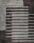 Isolated view of Nadia Mira Brown Hand Knotted Wool Rug, showcasing its design.