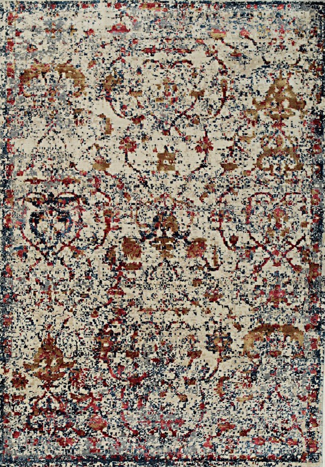 Isolated view of Unique Artistic Gold Handmade Wool & Viscose Rug, showcasing its design.