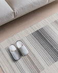 Classic Artistic Gray Flatweave Wool & Viscose Rug, a sophisticated gray wool and viscose rug with a subtly artistic flatweave design, showcased within a styled living room setting.