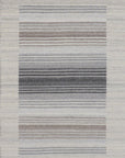 Isolated view of Classic Artistic Gray Flatweave Wool & Viscose Rug, showcasing its design.