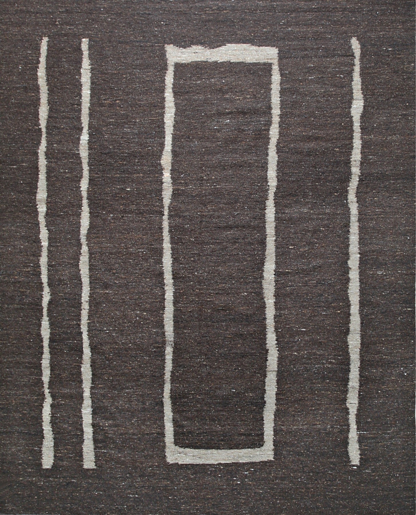 Isolated view of Talia Delicate Brown Flatweave Wool Rug, showcasing its delicate, subtly textured flatweave design.
