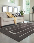 Talia Delicate Brown Flatweave Wool Rug, offering a detailed view of its woven texture and warm brown tones.