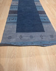Handloomed Blue Gabbeh Tribal Wool Area Rug - view 1