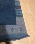Handloomed Blue Gabbeh Tribal Wool Area Rug - view 2