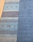 Handloomed Blue Gabbeh Tribal Wool Area Rug - view 13