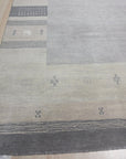 Handloomed Gray Gabbeh Tribal Wool Area Rug - view 12