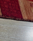 Handloomed Red Gabbeh Tribal Wool Area Rug - view 7