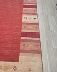 Handloomed Red Gabbeh Tribal Wool Area Rug - view 13