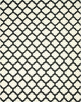 Isolated view of Maya Moroccan Black Flatweave Wool Rug, showcasing its design.