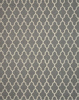 Isolated view of Classic Moroccan Gray Flatweave Wool Rug, showcasing its intricate geometric design.
