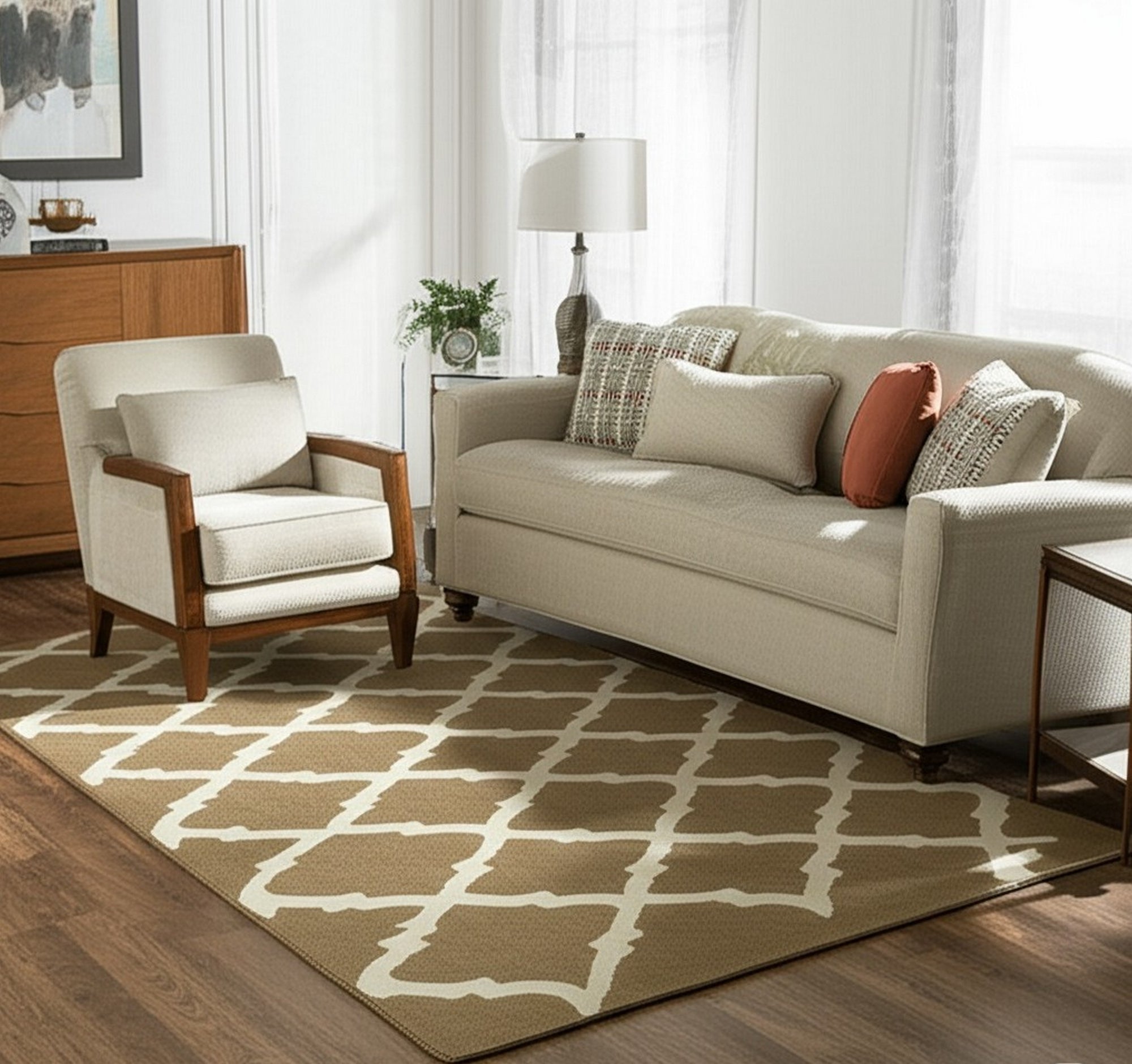 Iris Moroccan Brown Flatweave Wool Rug
