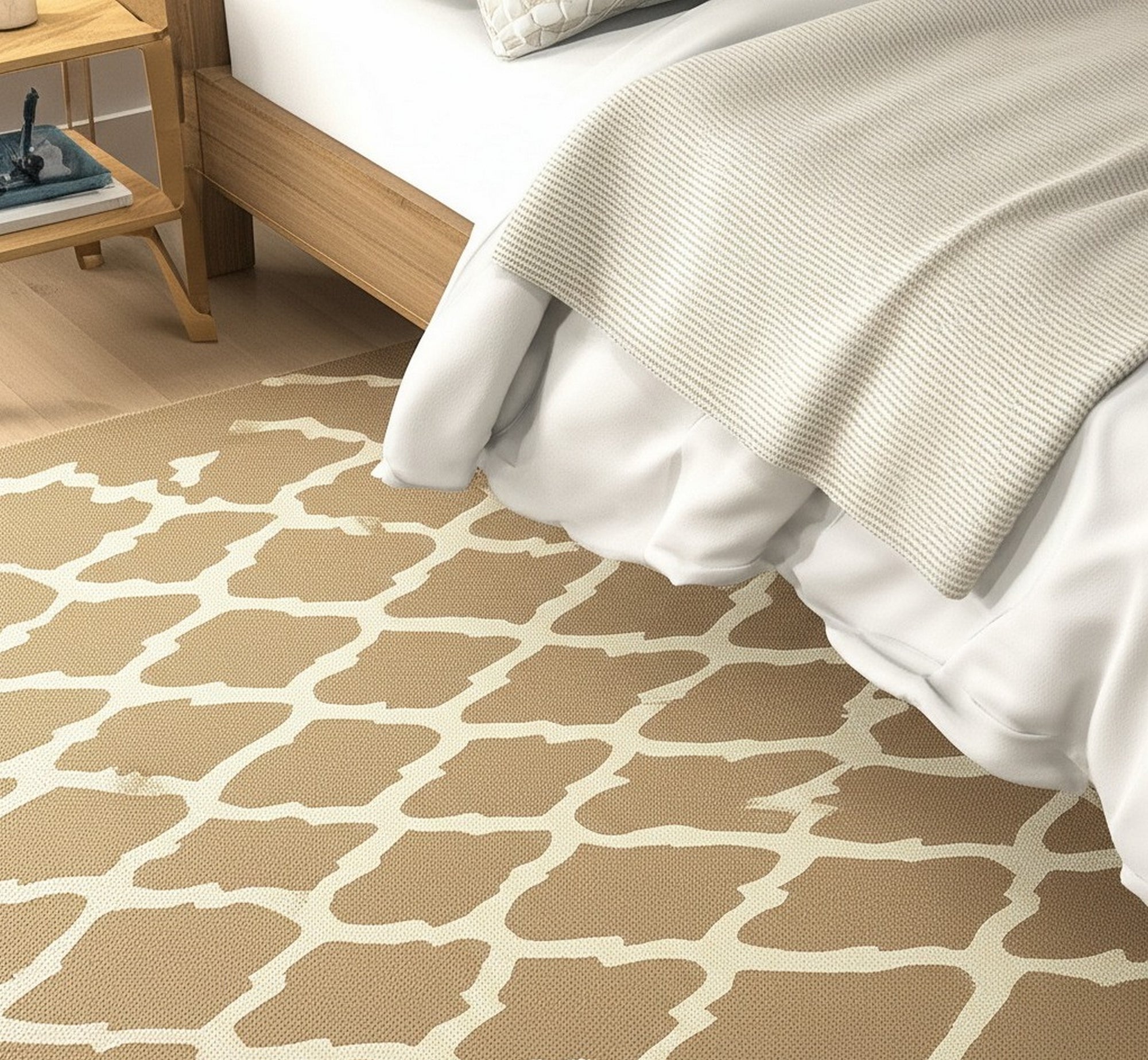 Iris Moroccan Brown Flatweave Wool Rug