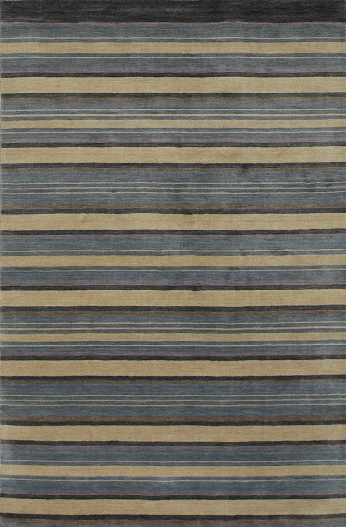 Isolated view of Luxurious Willow Multicolor Handmade Wool Rug, showcasing its intricate floral and geometric design in shades of cream, blue, and green.
