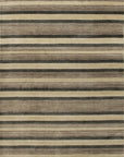 Isolated view of Serene Striped Multicolor Handmade Wool Rug, showcasing its design.
