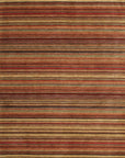 Isolated view of Lush Striped Red Flatweave Wool Rug, showcasing its design.