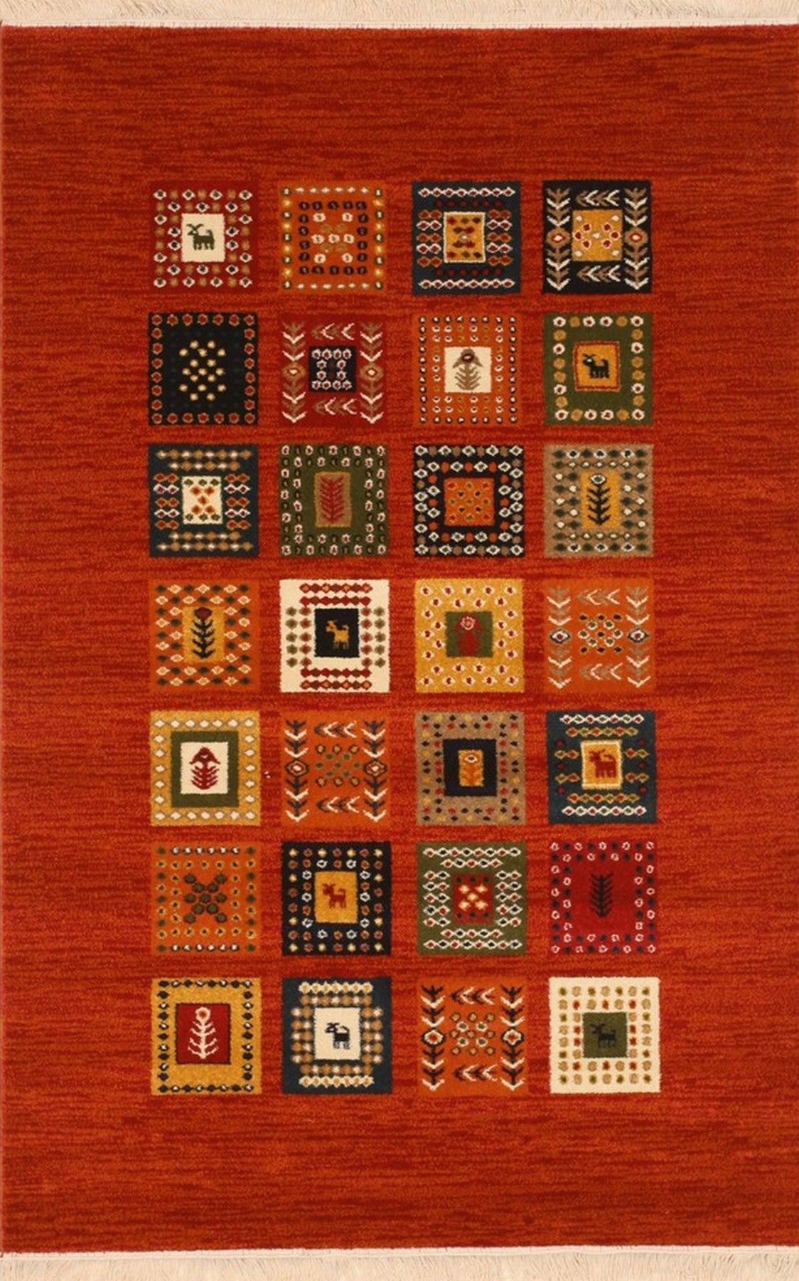 Isolated view of Classic Artisan Red Machine Made Wool Rug, showcasing its intricate floral medallion design.