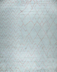 Isolated view of Isla Moroccan Light Blue Hand Knotted Wool Rug, showcasing its design.