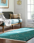 Exquisite Moroccan Handmade Wool Green Rug - additional view