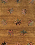Isolated view of Isla Willow Brown Hand Knotted Wool Rug, showcasing its intricate, organic pattern.