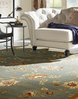 Amara Elegant Blue Machine Made Wool Rug