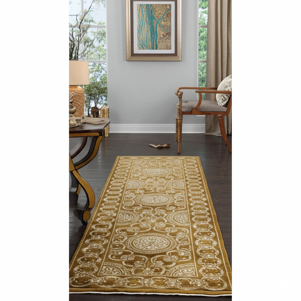 Tessa Ella Brown Hand Knotted Afghan Wool Rug