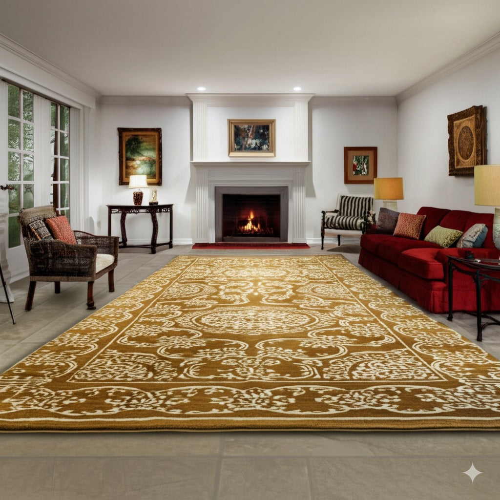 Tessa Ella Brown Hand Knotted Afghan Wool Rug