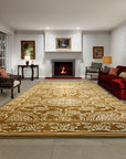 Tessa Ella Brown Hand Knotted Afghan Wool Rug