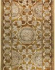 Isolated view of Tessa Ella Brown Hand Knotted Afghan Wool Rug, showcasing its intricate, geometric design in warm brown tones.