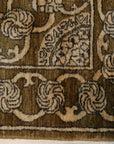 Tessa Ella Brown Hand Knotted Afghan Wool Rug, rich browns and subtle ivory tones blend in this hand-knotted wool rug, its intricate Afghan design adding warmth and texture to the space.
