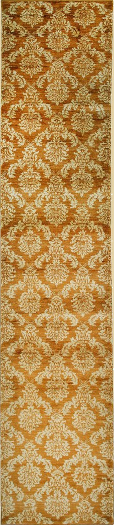 Isolated view of Rustic Bespoke Brown Hand Knotted Afghan Wool Rug, showcasing its intricate geometric design in warm, earthy browns.