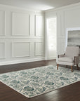 Cassandra Bianca Green Hand Knotted Afghan Wool Rug