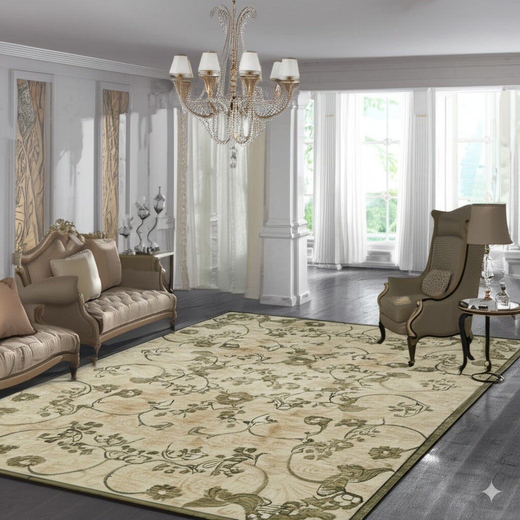 Elena Ophelia Ivory Hand Knotted Afghan Wool Rug