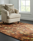 Sarrah Violet Red Hand Knotted Afghan Wool Rug