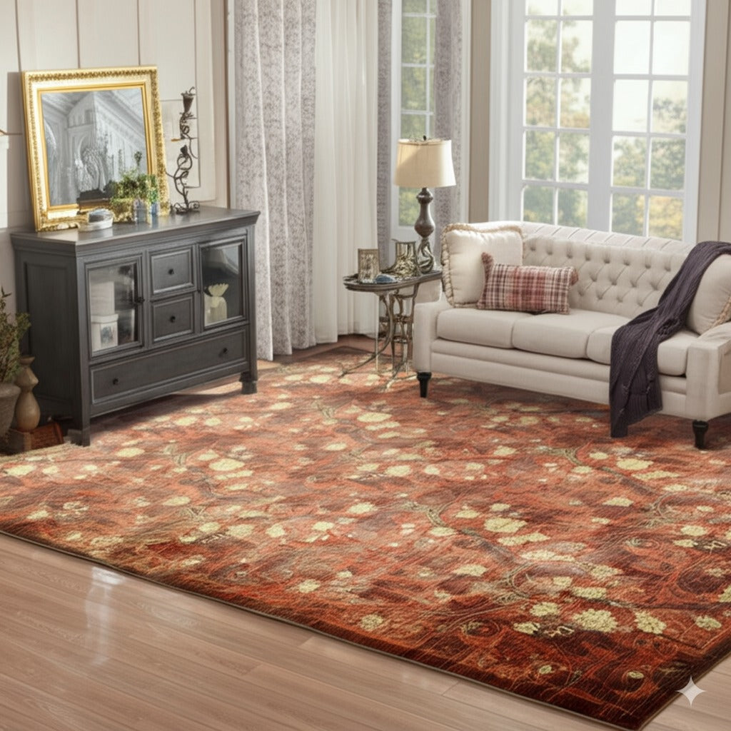 Sarrah Violet Red Hand Knotted Afghan Wool Rug
