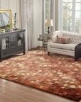 Sarrah Violet Red Hand Knotted Afghan Wool Rug