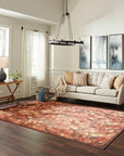 Sarrah Violet Red Hand Knotted Afghan Wool Rug