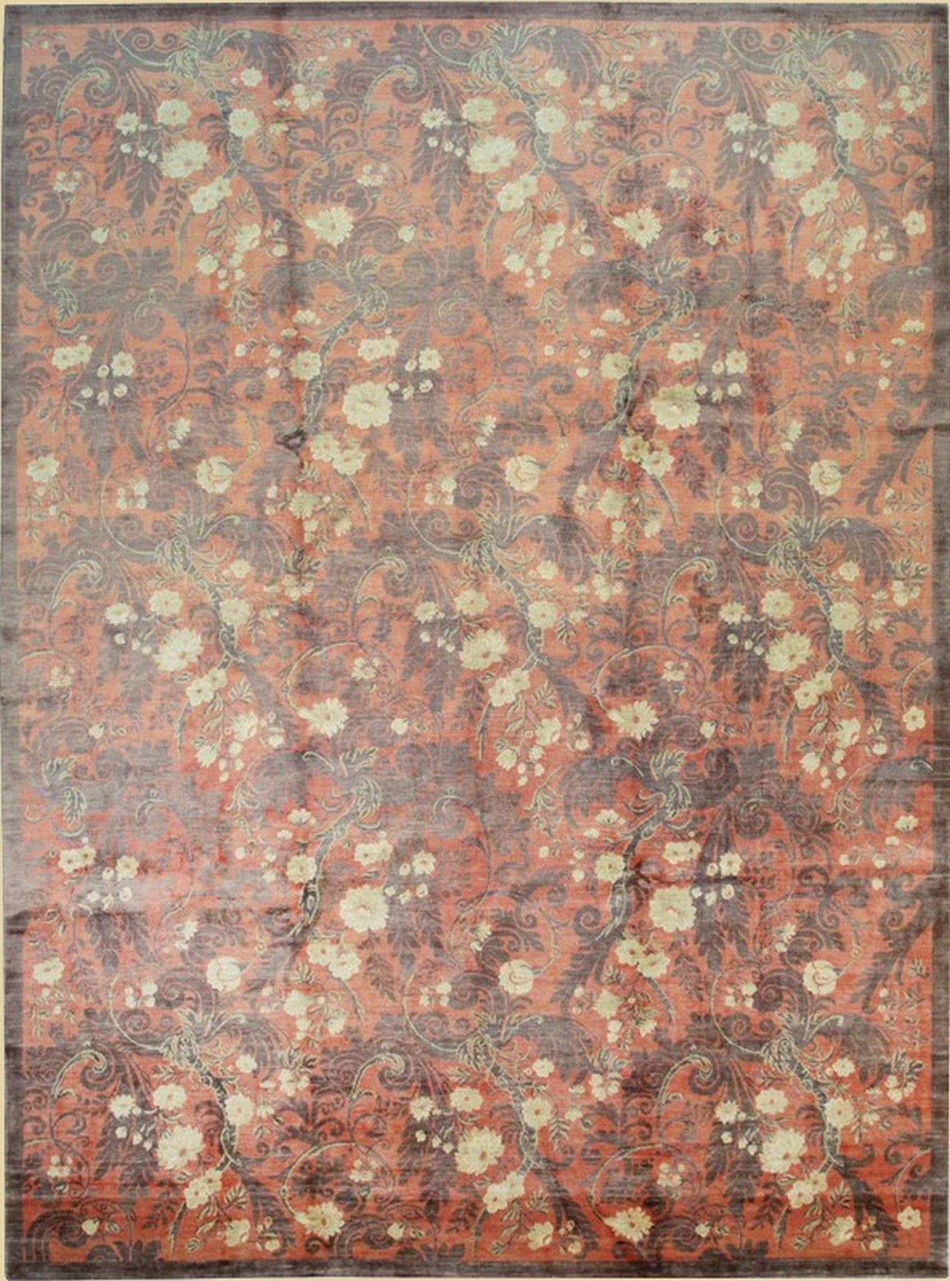 Isolated view of Sarrah Violet Red Hand Knotted Afghan Wool Rug, showcasing its intricate, geometric design.