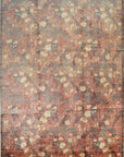 Isolated view of Sarrah Violet Red Hand Knotted Afghan Wool Rug, showcasing its intricate, geometric design.