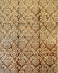 Isolated view of Refined Bespoke Brown Hand Knotted Afghan Wool Rug, showcasing its intricate geometric design and warm, earthy tones.