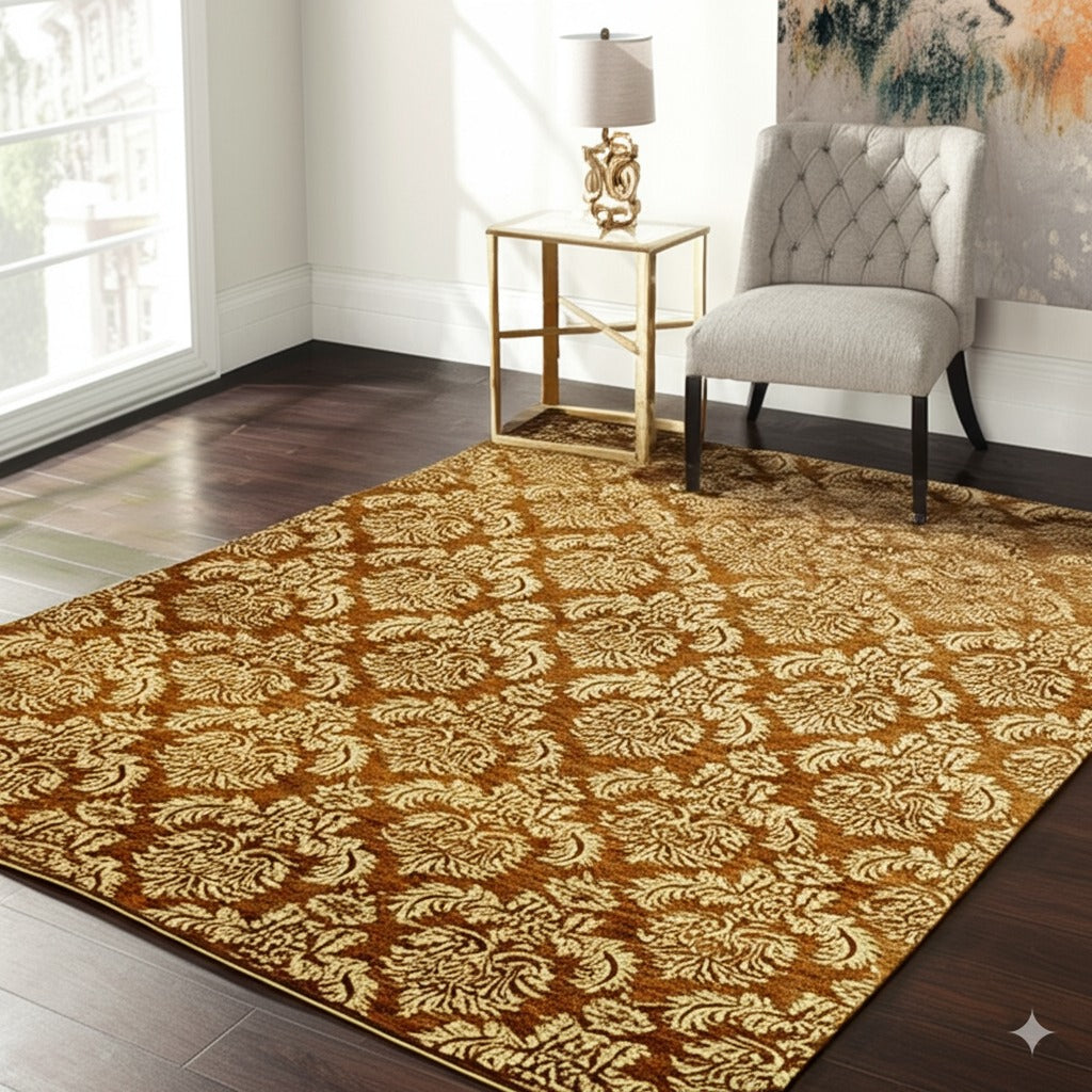 Refined Bespoke Brown Hand Knotted Afghan Wool Rug